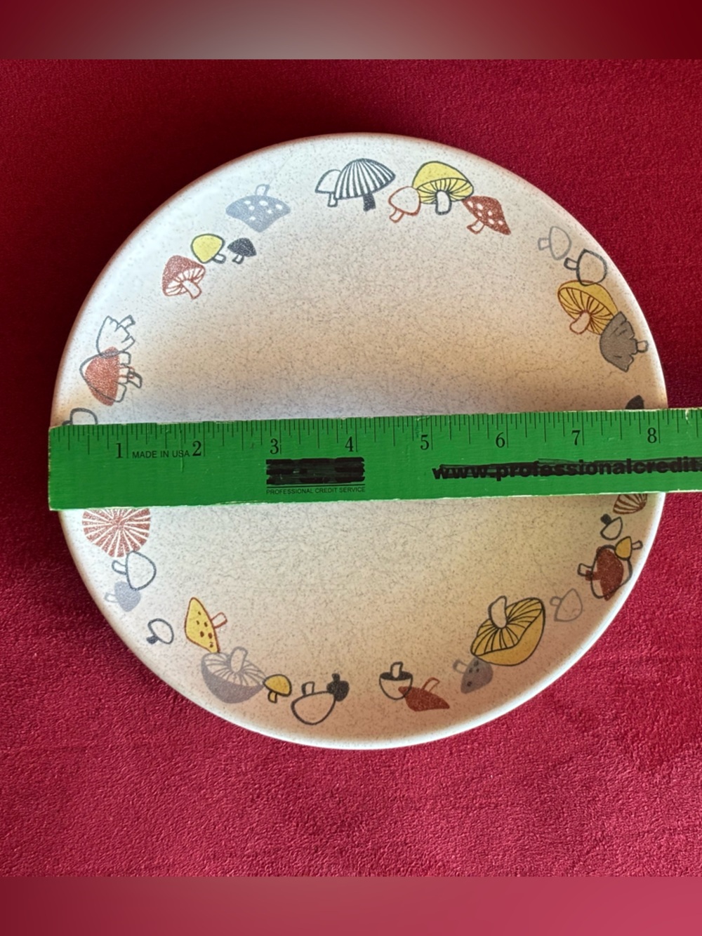 Vintage Franciscan Woodlore Mushroom Pattern 8” Salad Plate - Picture 3 of 6